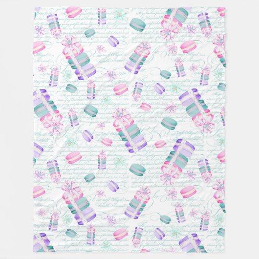 kerstmacarons fleece deken (Voorkant)