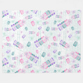 kerstmacarons fleece deken (Voorkant (Horizontaal))