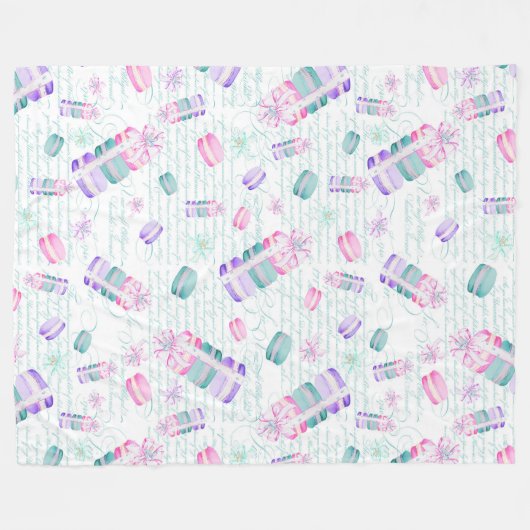 kerstmacarons fleece deken (Voorkant (Horizontaal))