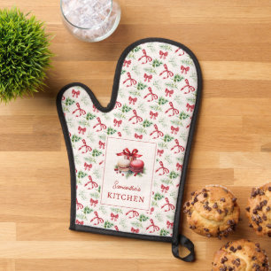 Kerstmacarons Rood Lint Groene Patroon Ovenwant