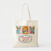 Kerstmachine Borduurontwerp – Engel Tote Bag (Voorkant)