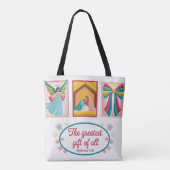 Kerstmachineborduurontwerp – Engel Tote Bag (Achterkant)