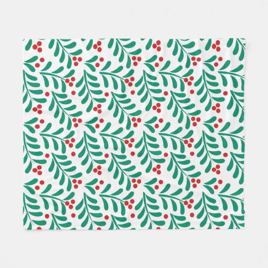 Kerstmaffia-bessen Fleece Deken (Voorkant (Horizontaal))