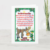 Kerstmagerrendiervoedsel Feestdagen Kaart (Voorkant)