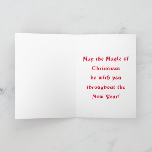 Kerstmagerrendiervoedsel Feestdagen Kaart (Binnen)