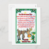 Kerstmagerrendiervoedsel Feestdagenkaart (Voorkant / Achterkant)
