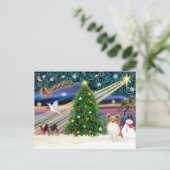Kerstmagi Papillon (reebruin) Feestdagenkaart (Staand voorkant)