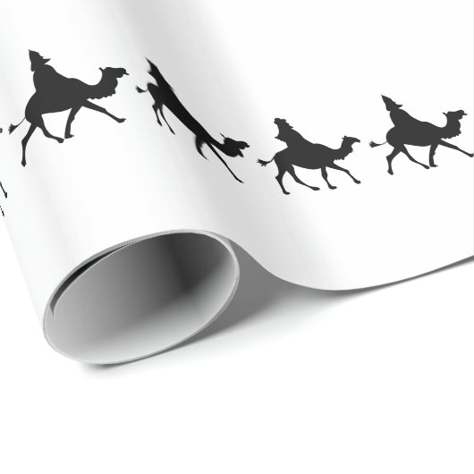 KerstMagi Silhouette Cadeaupapier (Rol Hoek)