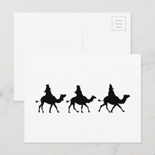 KerstMagi Silhouette Feestdagenkaart (Voorkant / Achterkant)