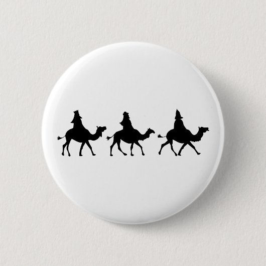 KerstMagi Silhouette Ronde Button 5,7 Cm (Voorkant)
