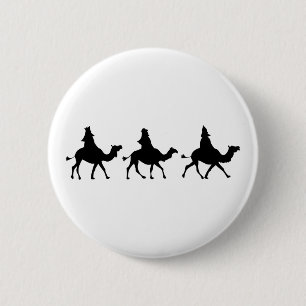 KerstMagi Silhouette Ronde Button 5,7 Cm