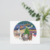 Kerstmagie - 3 cavia's feestdagenkaart (Staand voorkant)