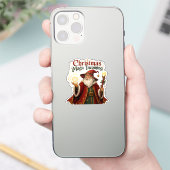 Kerstmagie Aankomende Tovenaar Kerstman Sticker (Telefoon)