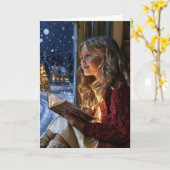 Kerstmagie afwachten kaart (Gele Bloem)