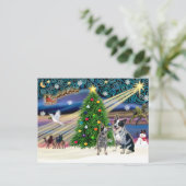 Kerstmagie Australische Rundvee Honden (2) Feestdagenkaart (Staand voorkant)