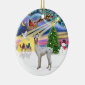 Kerstmagie - Baby Lama Keramisch Ornament (Rechts)