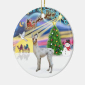 Kerstmagie - Baby Lama Keramisch Ornament (Links)