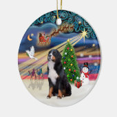 Kerstmagie - Berner Sennenhond 2 Keramisch Ornament (Links)