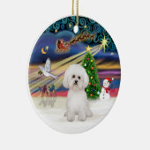 Kerstmagie - Bichon Frise 2 Keramisch Ornament (Rechts)