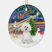 Kerstmagie - Bichon Frise 2 Keramisch Ornament (Links)