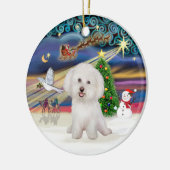 Kerstmagie - Bichon Frise #7 Keramisch Ornament (Links)
