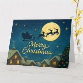 Kerstmagie bij maanlicht kaart (Gele Bloem)