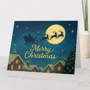 Kerstmagie bij maanlicht kaart