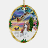 Kerstmagie - Blenheim Cavalier Keramisch Ornament (Rechts)