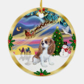 Kerstmagie - Blenheim Cavalier Keramisch Ornament (Achterkant)