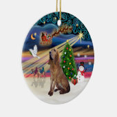 Kerstmagie - Bloodhound Keramisch Ornament (Rechts)