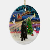 Kerstmagie - Bouvier (zwart) Keramisch Ornament (Rechts)