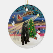 Kerstmagie - Bouvier (zwart) Keramisch Ornament (Links)