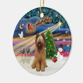 Kerstmagie - Briard (vaal) Keramisch Ornament (Links)