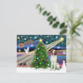 Kerstmagie Brittany Spaniel Feestdagenkaart (Staand voorkant)