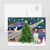 Kerstmagie Brittany Spaniel Feestdagenkaart (Voorkant / Achterkant)