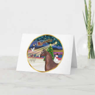Kerstmagie - Bruine Arabische paard Feestdagen Kaart