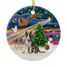 Kerstmagie - Bull Terrier (gestreept-wit)