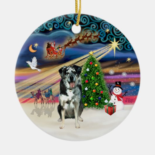 Kerstmagie - Catahoula Leopard Dog Keramisch Ornament (Voorkant)