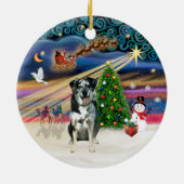 Kerstmagie - Catahoula Leopard Dog Keramisch Ornament (Achterkant)
