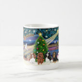 Kerstmagie / Cavalier King Charles (vier) Koffiemok (Center)