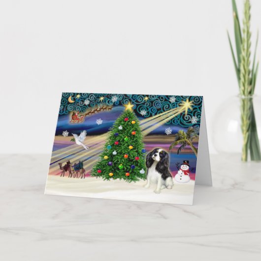 Kerstmagie-Cavalier Tri5 Feestdagen Kaart (Voorkant)
