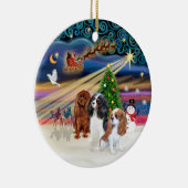 Kerstmagie - Cavaliers (drie) Keramisch Ornament (Rechts)