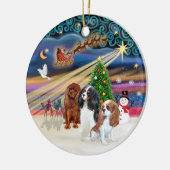 Kerstmagie - Cavaliers (drie) Keramisch Ornament (Links)