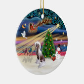 Kerstmagie - Chinese Crested Keramisch Ornament (Rechts)
