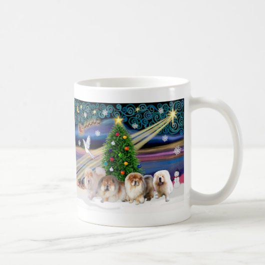 Kerstmagie Chow Chows (vier) Koffiemok (Rechts)