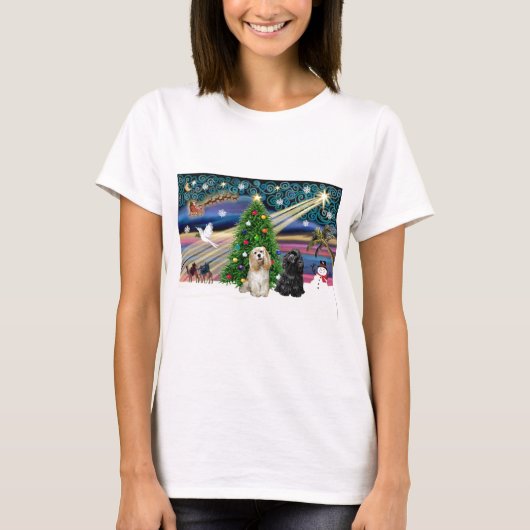 Kerstmagie-Cocker Paar T-shirt (Voorkant)