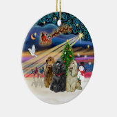 Kerstmagie - Cocker Spaniels (drie) Keramisch Ornament (Rechts)