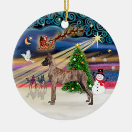 Kerstmagie - Dogues de Bordeaux (gestreept staand) Keramisch Ornament