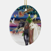 Kerstmagie - Drie Arabische paarden Keramisch Ornament (Rechts)