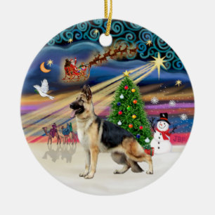 Kerstmagie - Duitse Herdershond 13 Keramisch Ornament